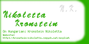 nikoletta kronstein business card
